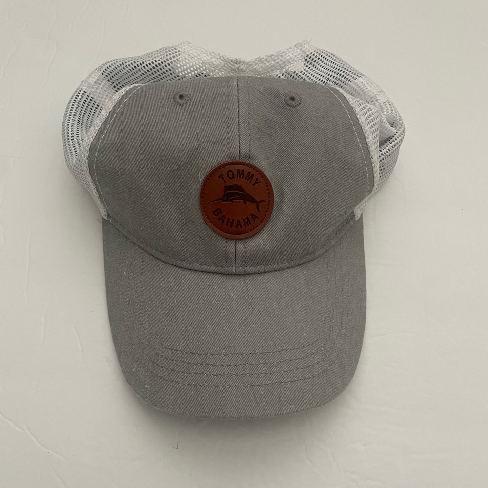 Grey and White Tommy Bahama Trucker Hat